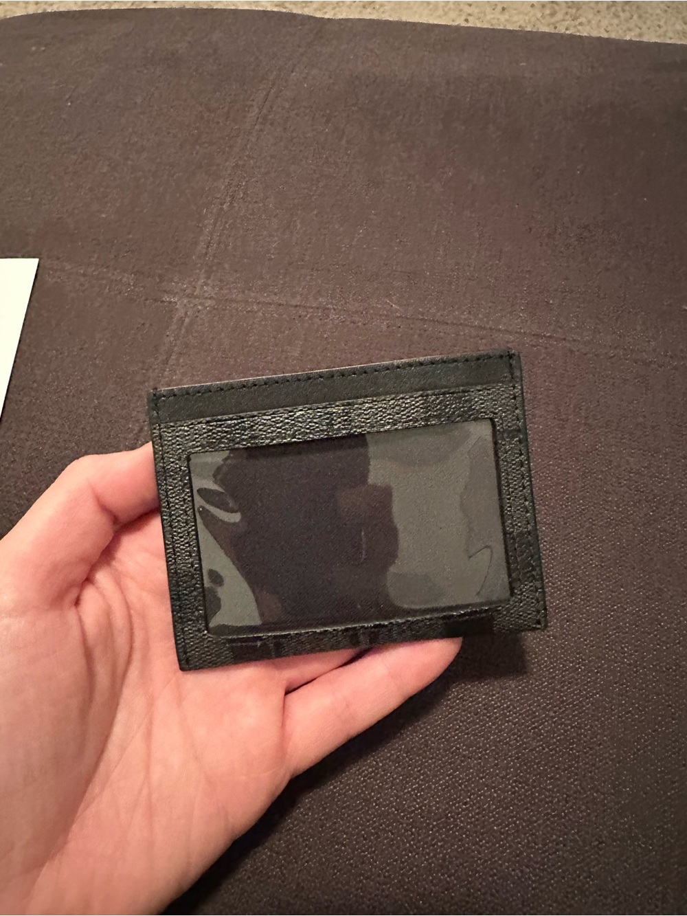 Coach Black Signature Slim Card Holder - Picture 2 of 2